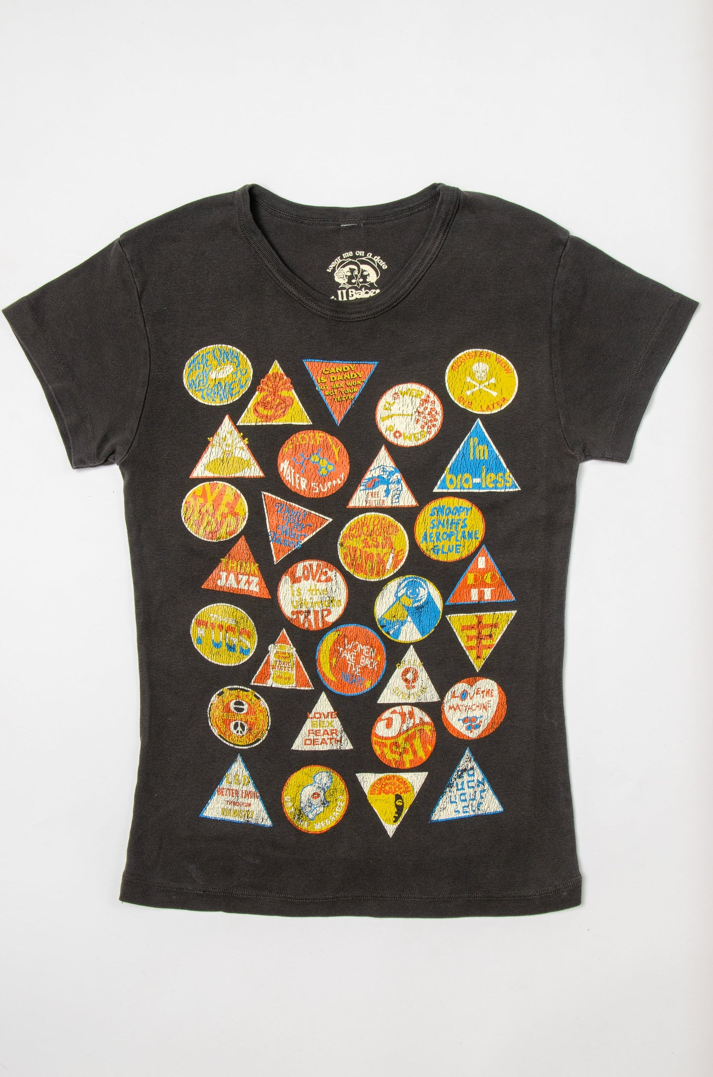 Counterculture Hippie Button Baby Tee