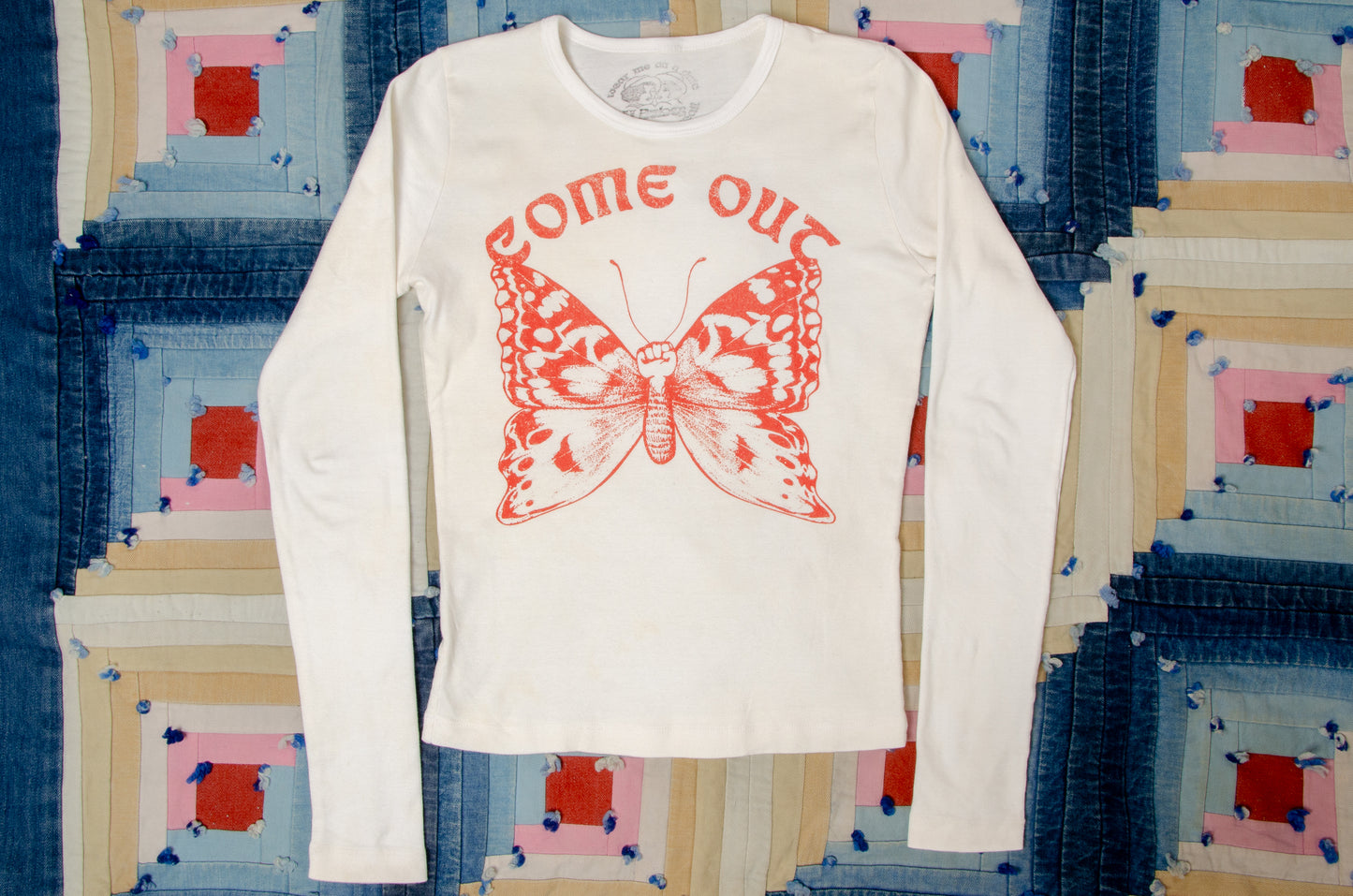 Come Out Liberation Butterfly Fist Long Sleeve Baby Rib Tee