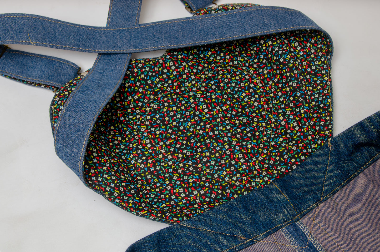 Queen of Hearts Patchwork Vintage Denim Jumpsuit