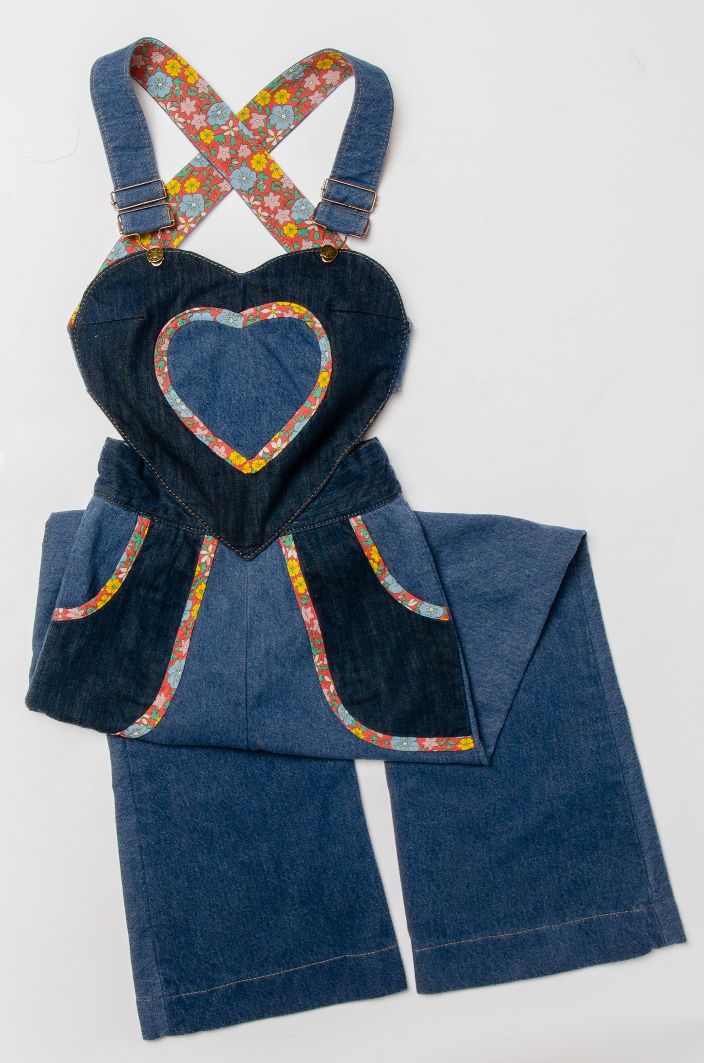 Rodeo Sweetheart Patchwork Vintage Denim Jumpsuit