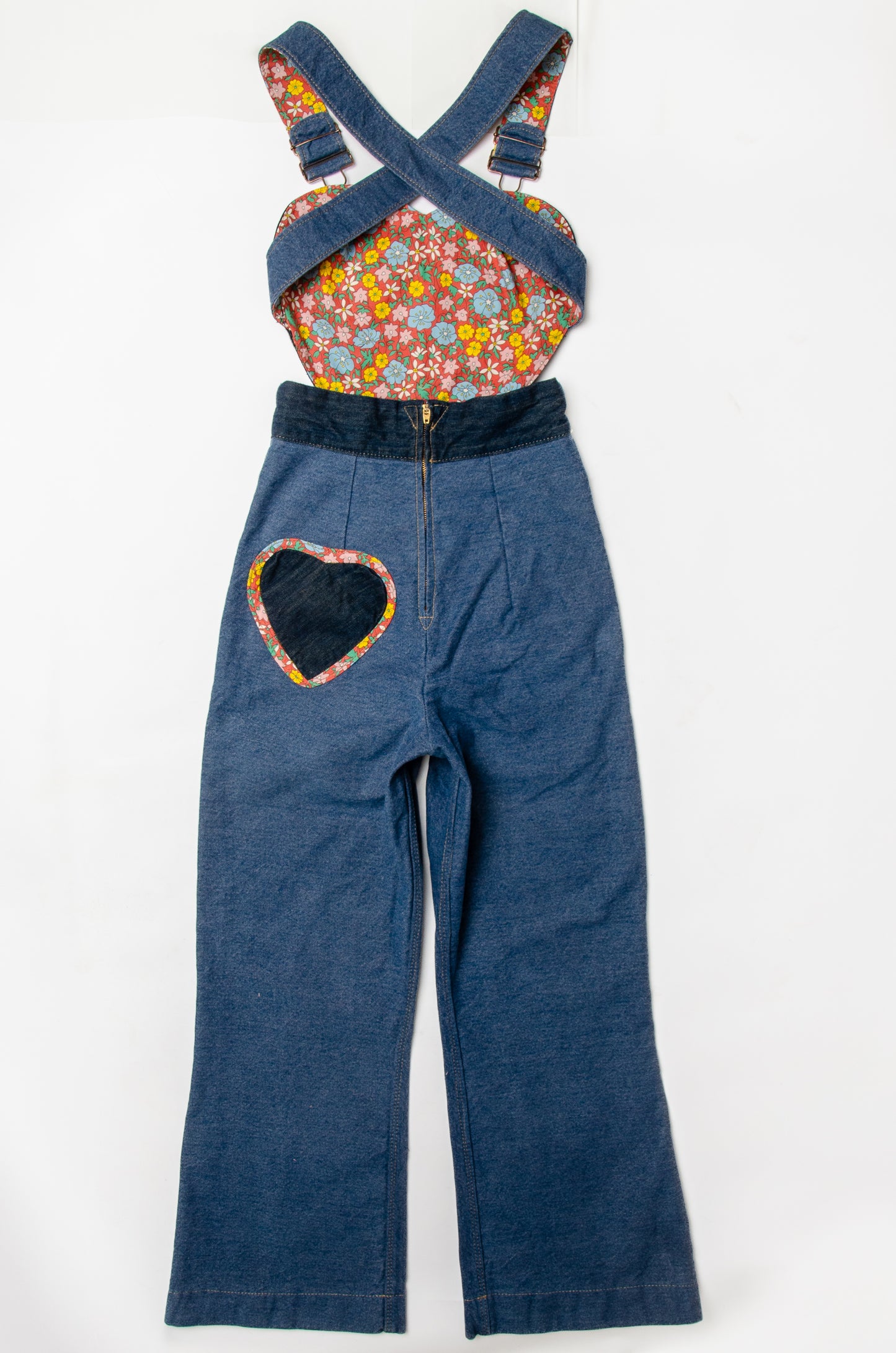 Rodeo Sweetheart Patchwork Vintage Denim Jumpsuit