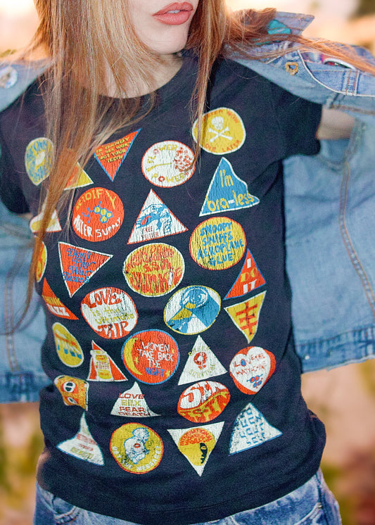 Counterculture Hippie Button Baby Tee