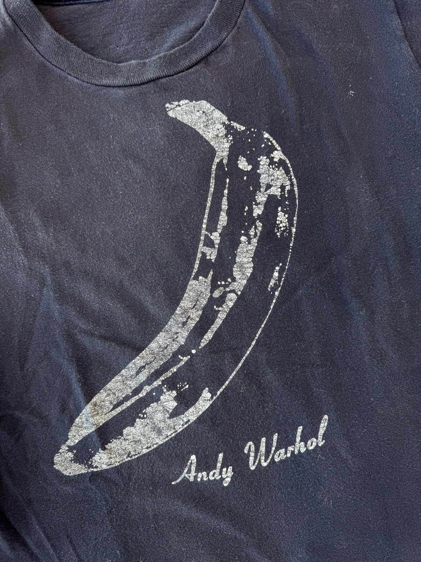 1970s Andy Warhol Banana Pop Art Black Cotton T Shirt