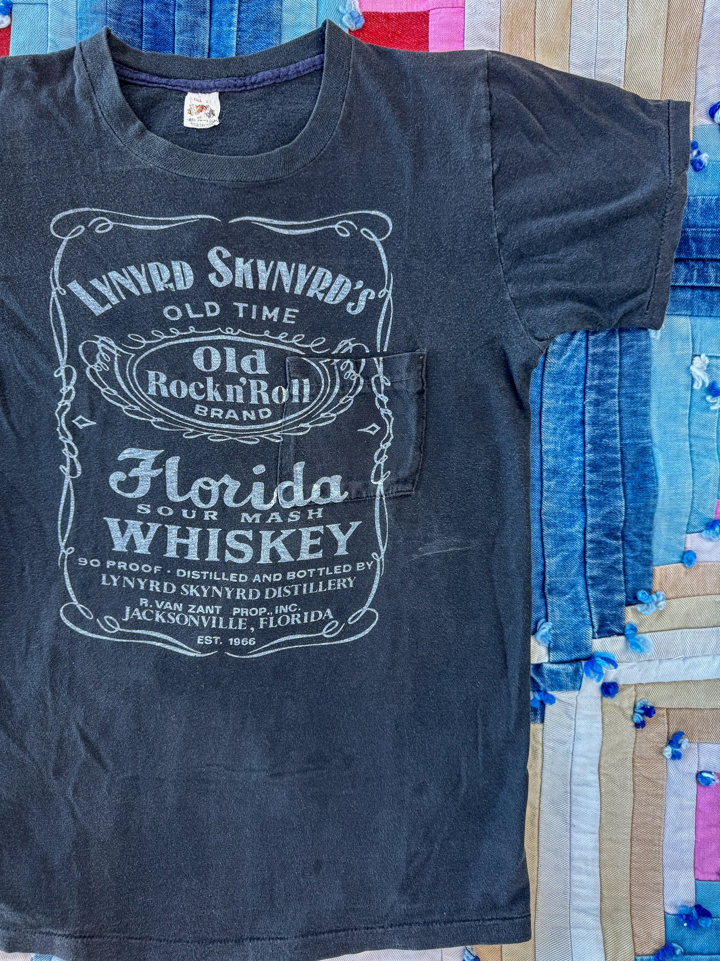 1970's Lynyrd Skynyrd Jack Daniels Whiskey Label Rock T Shirt
