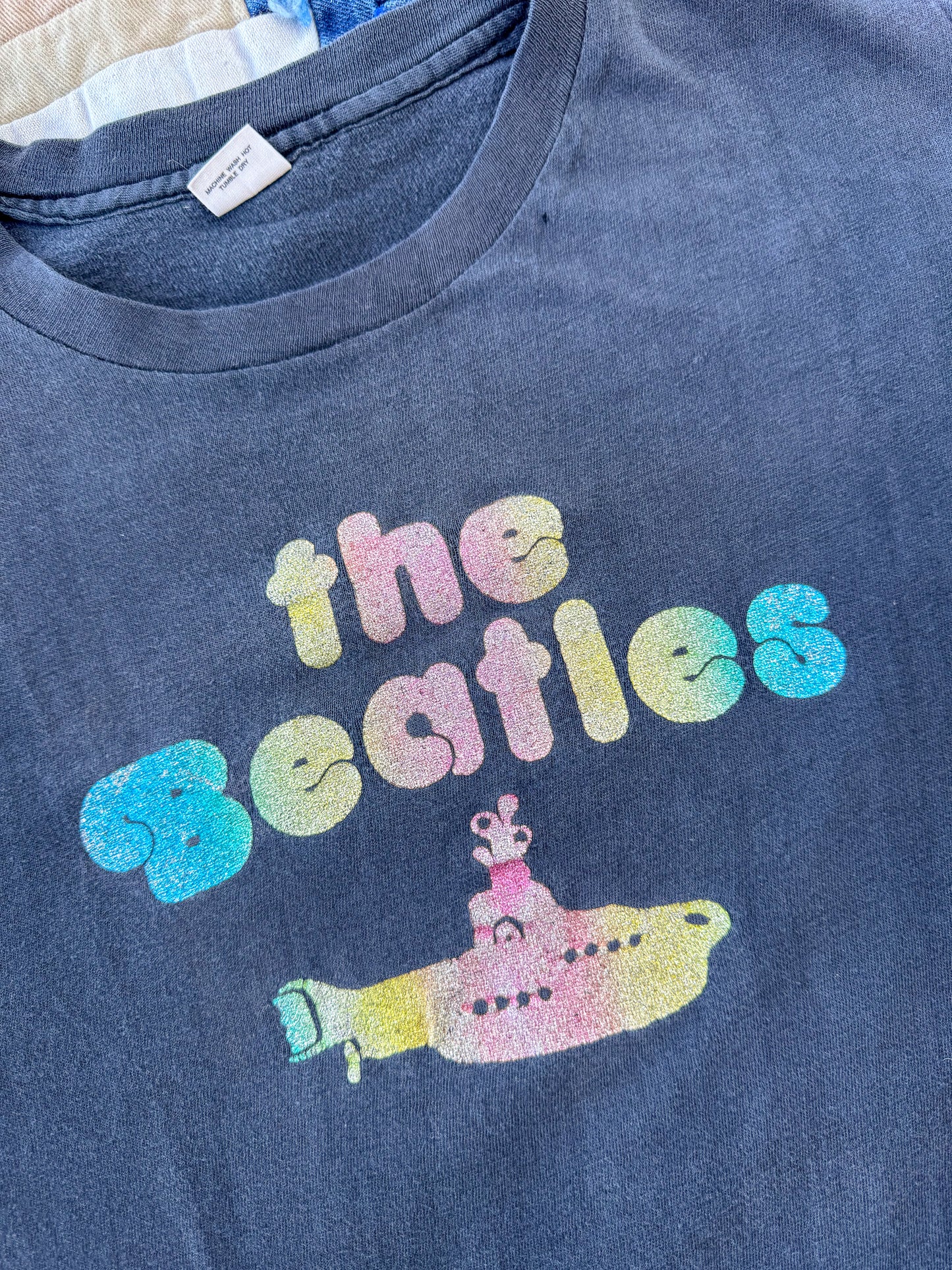 1980s Beatles Yellow Submarine Black Cotton Rock T Shirt