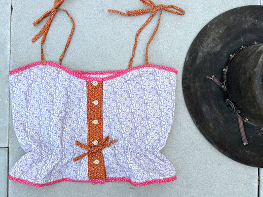 Mountain Artisan Quilted Camisole in Violet / Orange / Pink