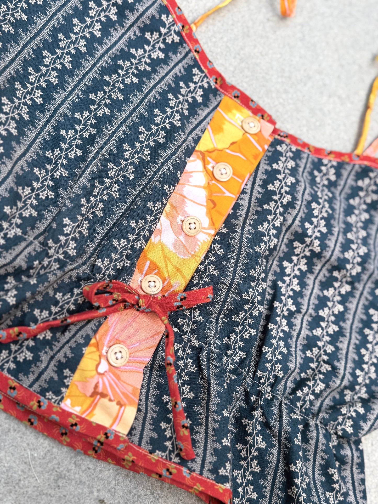 Mountain Artisan Quilted Camisole in Calico Blue / Yellow / Red