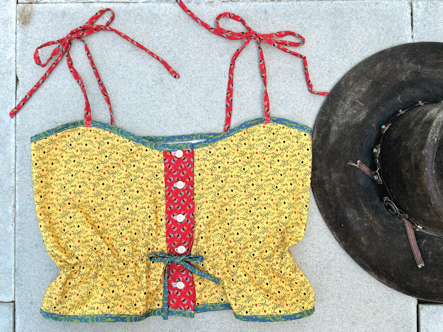 Mountain Artisan Quilted Camisole in Yellow / Red / Green