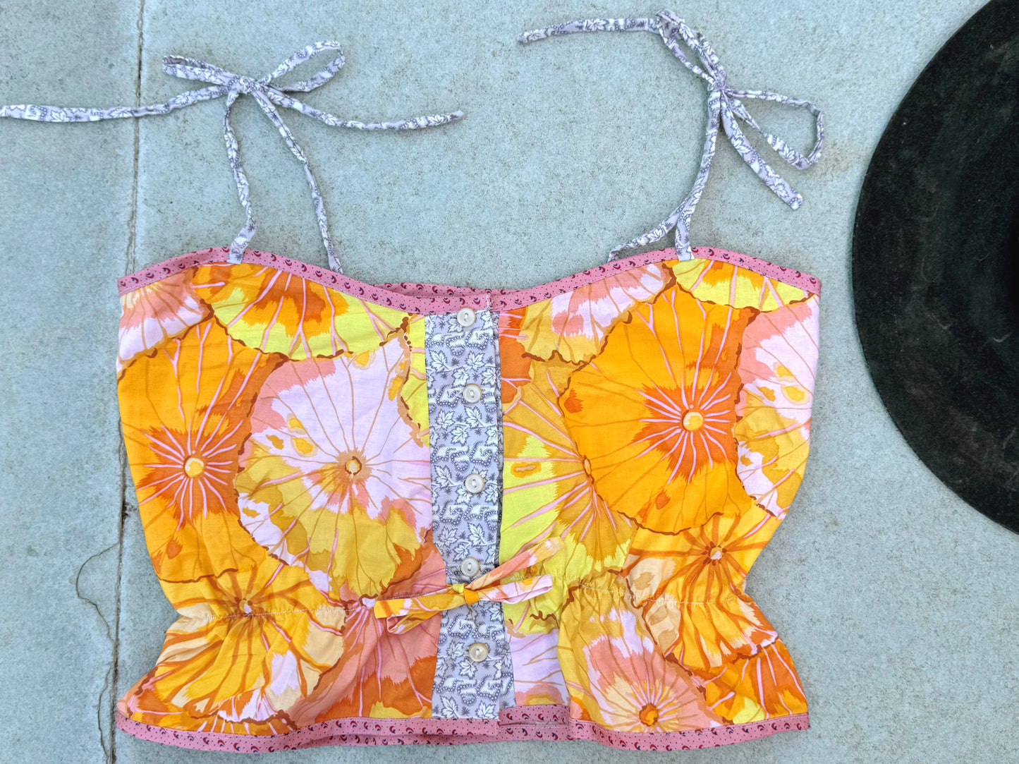 Mountain Artisan Quilted Camisole in Poppy Yellow / Violet / Pink
