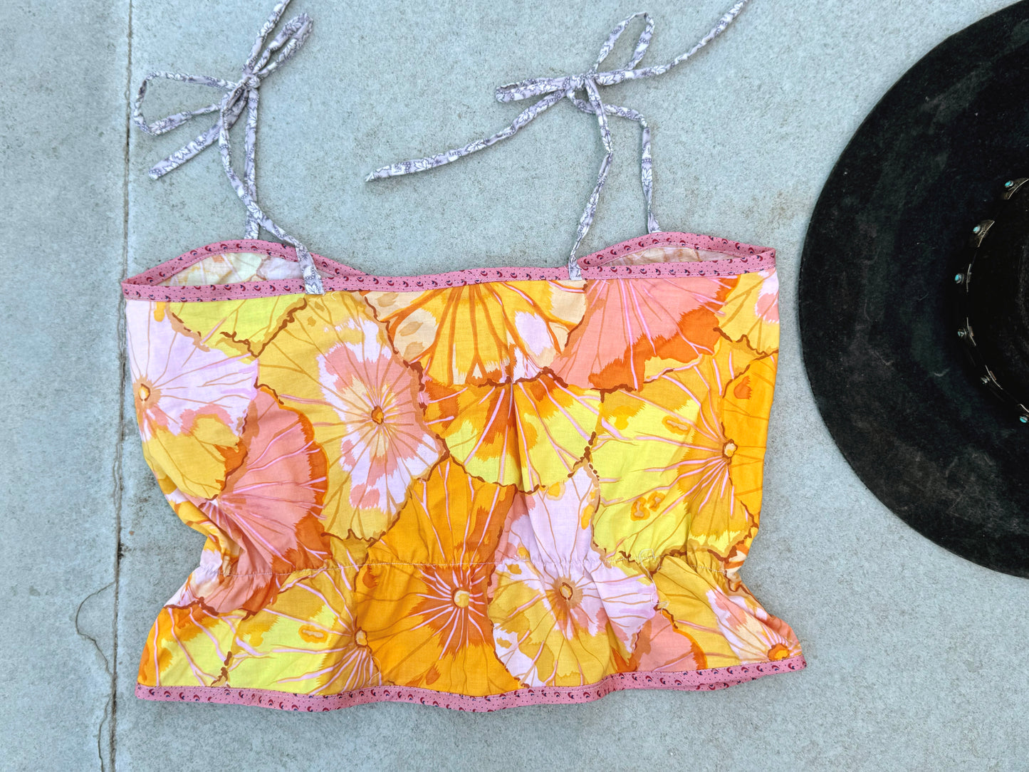 Mountain Artisan Quilted Camisole in Poppy Yellow / Violet / Pink