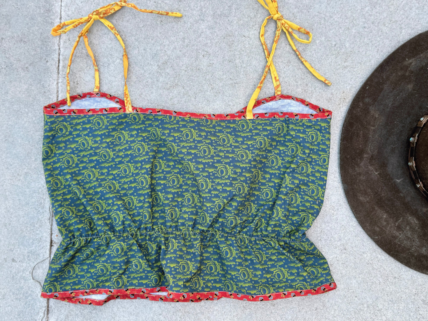 Mountain Artisan Quilted Camisole in Crescent Blue / Yellow / Red