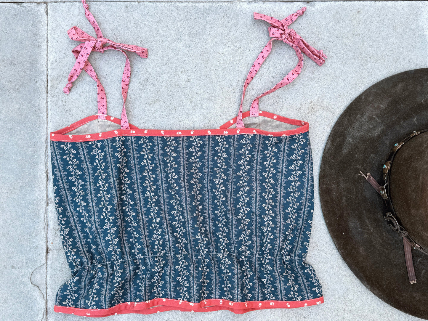 Mountain Artisan Quilted Camisole in Calico Blue / Pink / Red