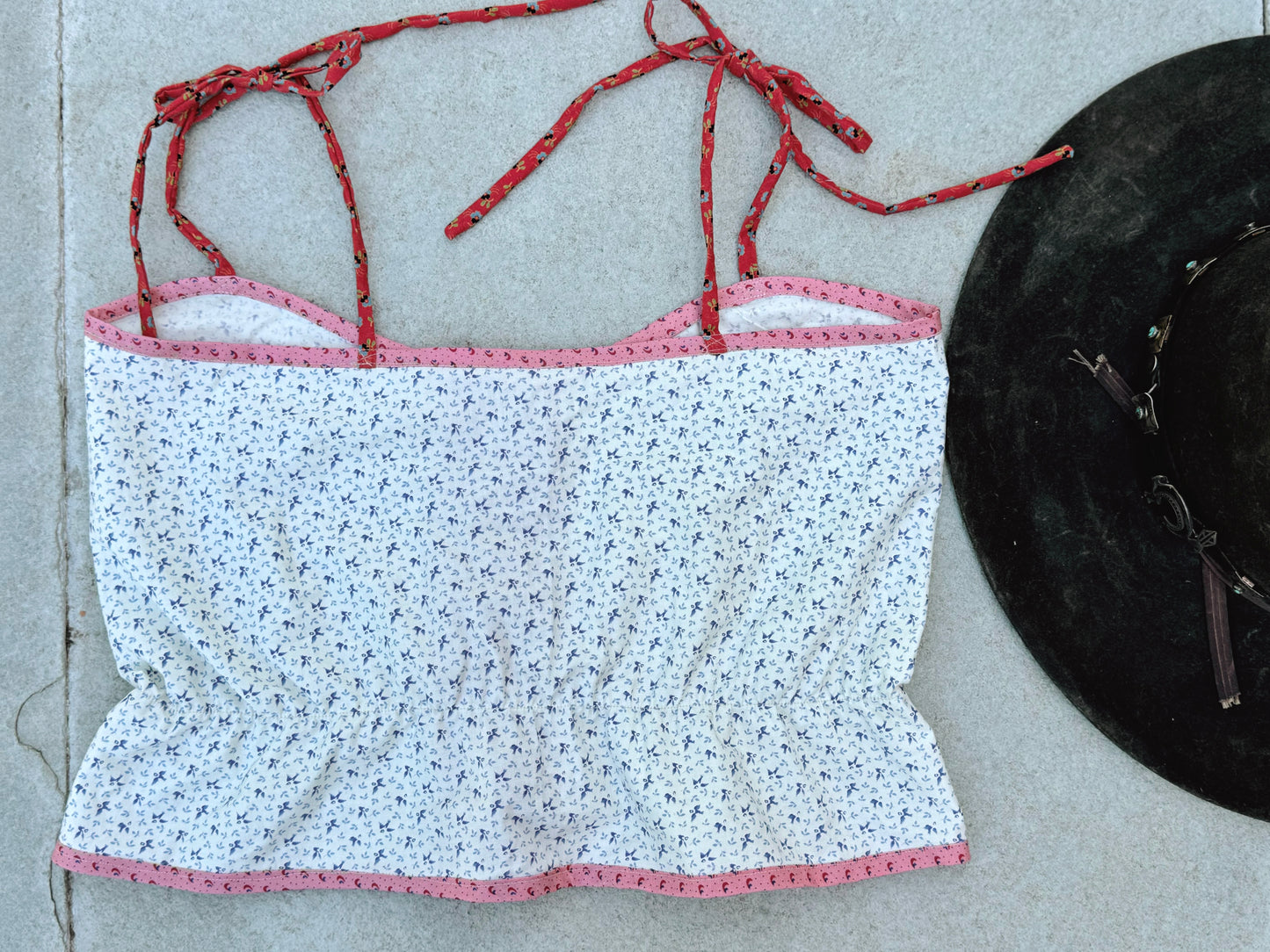 Mountain Artisan Quilted Camisole in White / Pink / Red