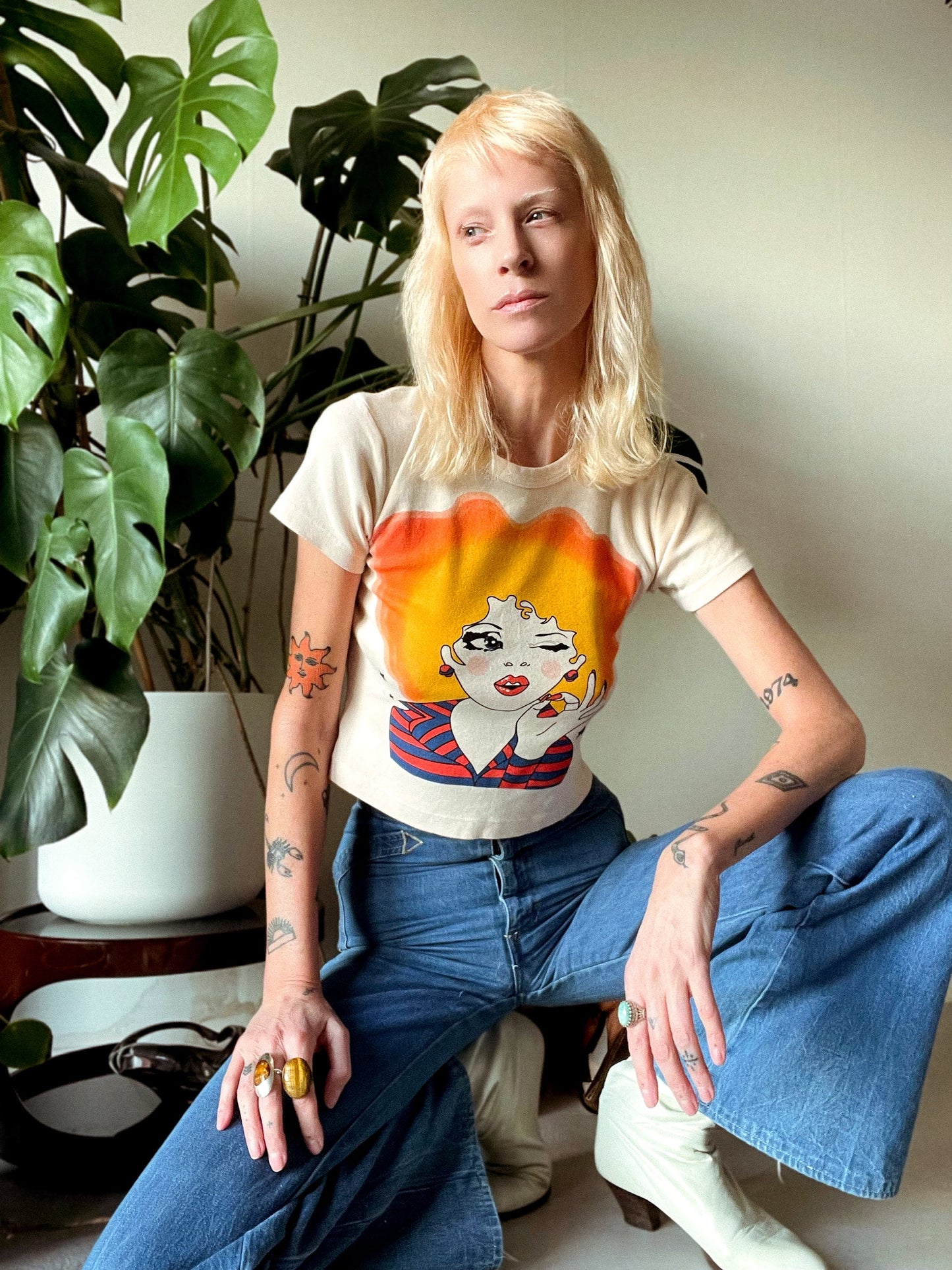 70s Glam A-Okay Girl Baby Tee