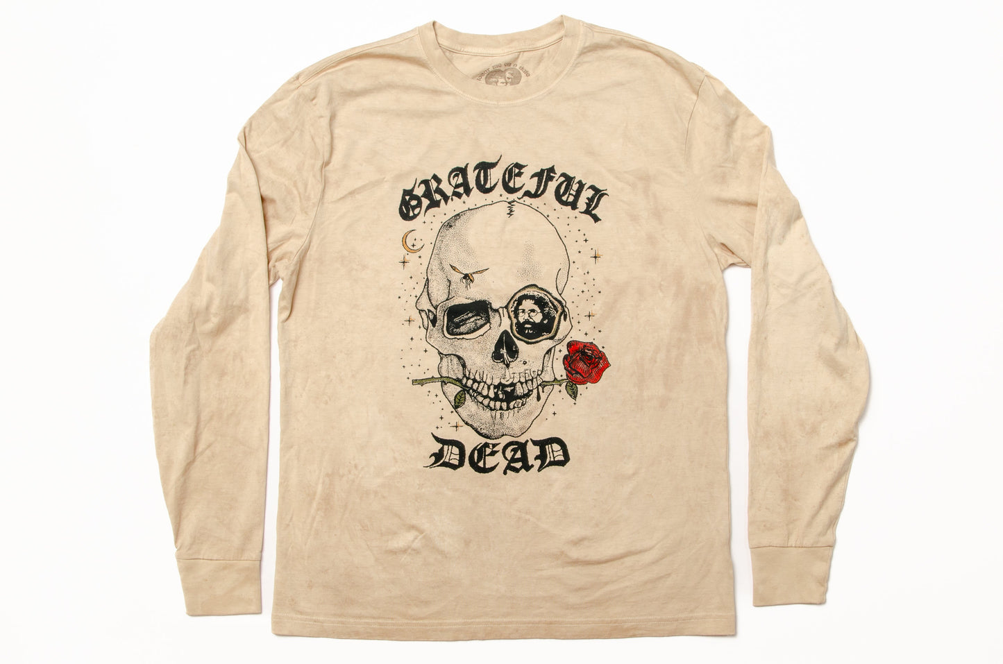 Grateful Dead Jerry Skull on Dirty Cotton Longsleeve