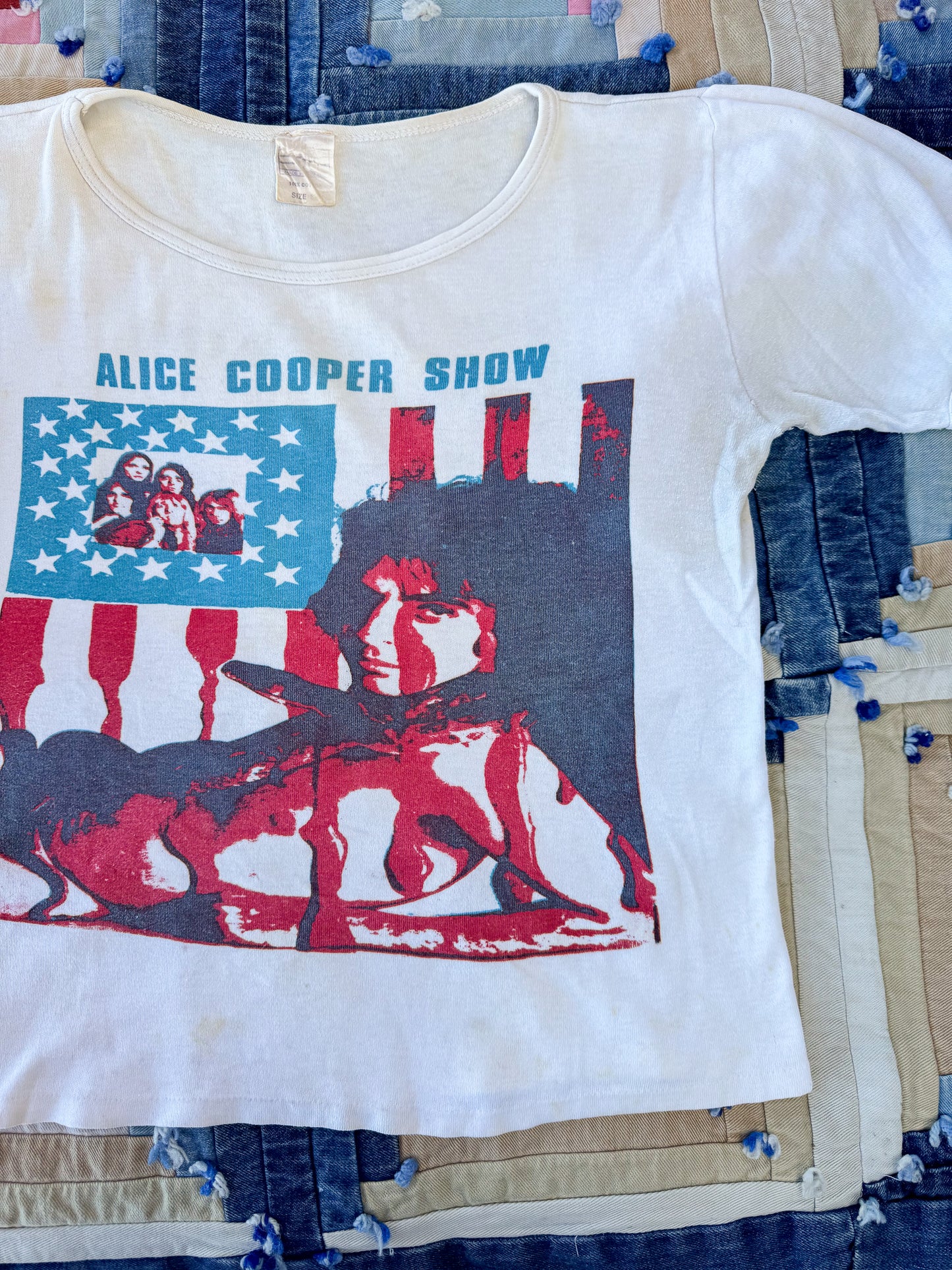 1970s Alice Cooper Show Marshall Lester Tag American Flag Rock T Shirt